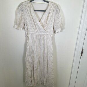 Lemon Tree Ivory Textured Midi Dress